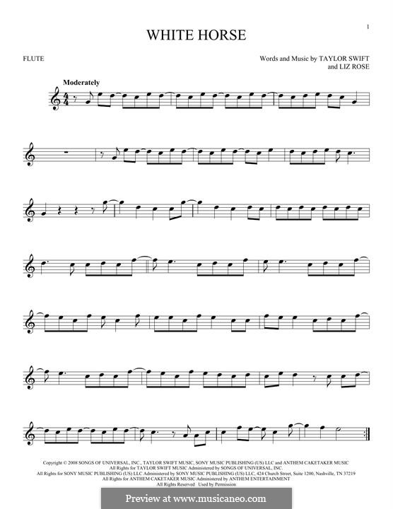 White Horse (Taylor Swift): para flauta by Liz Rose