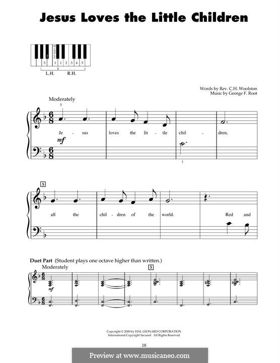 Jesus Loves the Little Children: Para Piano by George Frederick Root