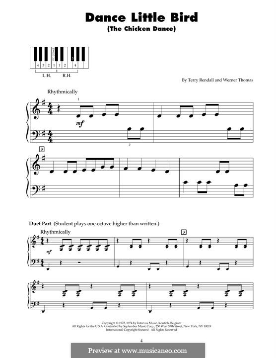 The Chicken Dance: Para Piano by Werner Thomas, Terry Rendall