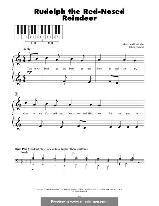 Rudolph the Red-Nosed Reindeer (Piano version): para um único musico (Editado por H. Bulow) by Johnny Marks