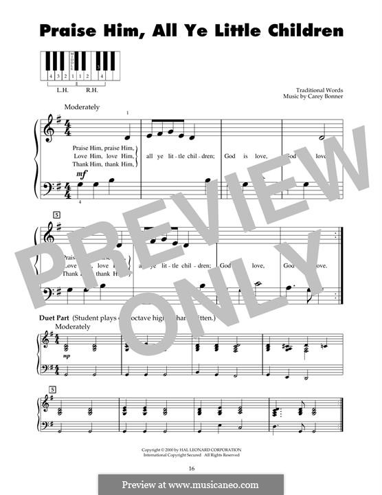 Praise Him, All Ye Little Children: Para Piano by Carey Bonner