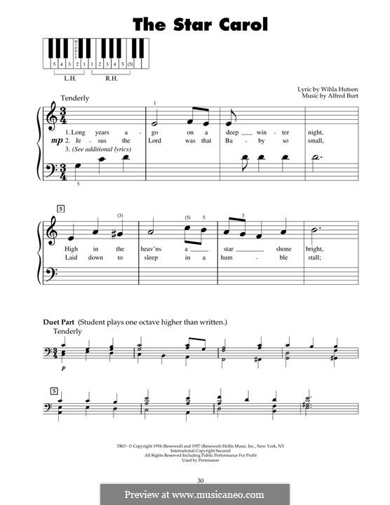 The Star Carol: Para Piano by Alfred Burt