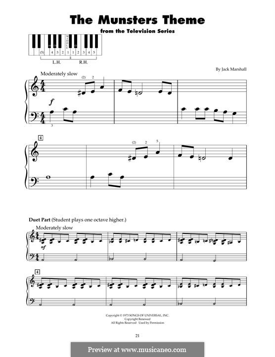 The Munsters Theme: Para Piano by Jack Marshall