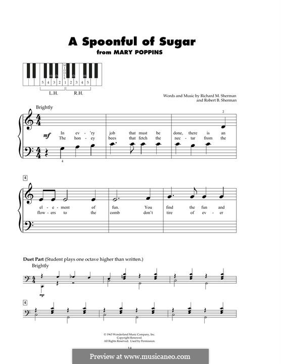 A Spoonful of Sugar (from Mary Poppins): Para Piano by Richard M. Sherman, Robert B. Sherman