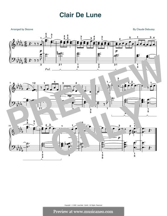 No.3 Clair de lune, for Piano: para um único musico (Editado por H. Bulow) by Claude Debussy