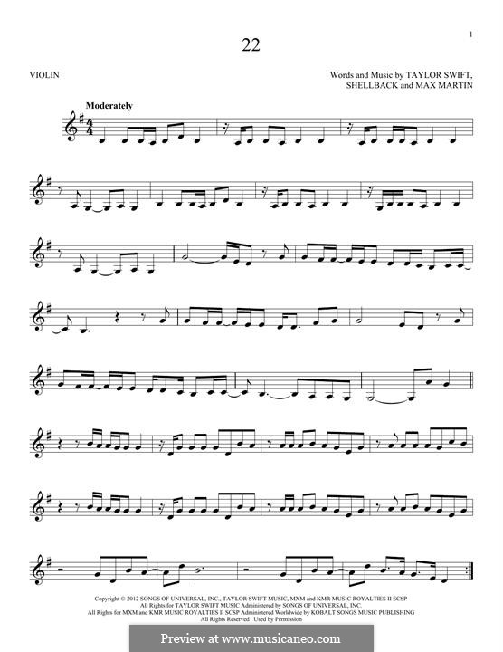 22: para violino by Taylor Swift