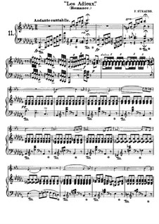 Les Adieux for French Horn and Piano: partitura by Franz Strauss