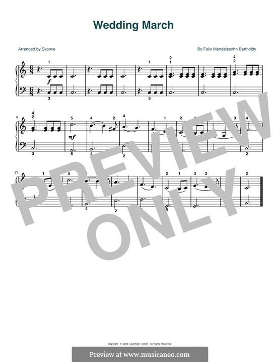 Wedding March (Printable Scores): Para Piano by Felix Mendelssohn-Bartholdy