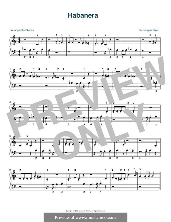 Habanera (Printable Scores): Para Piano by Georges Bizet