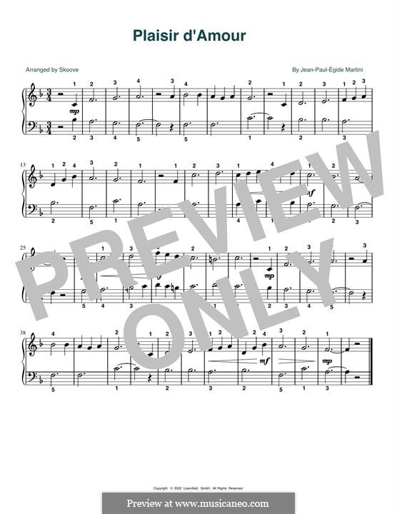 Plaisir d’Amour (The Joys of Love): Para Piano by Jean Paul Egide Martini