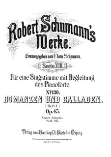 Romances and Ballades, Op.45: gravação piano-vocal (texto alemão) by Robert Schumann