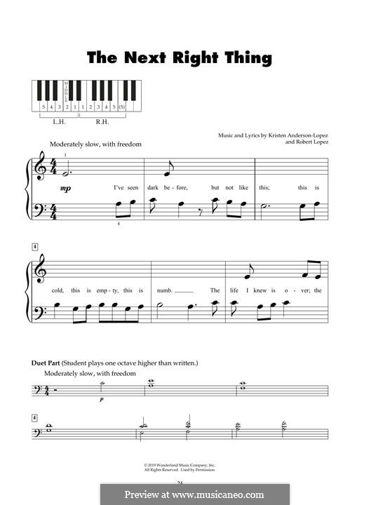 The Next Right Thing (from Disney's Frozen 2): Para Piano by Robert Lopez, Kristen Anderson-Lopez