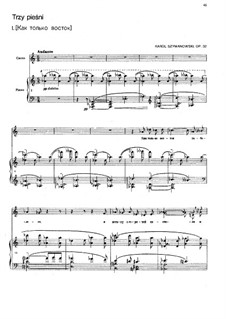 Three Songs, Op.32: três músicas by Karol Szymanowski