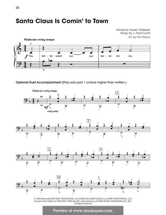 Piano version: para um único musico (Editado por H. Bulow) by J. Fred Coots
