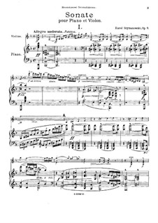 Sonata for Violin and Piano, Op.9: Score by Karol Szymanowski