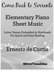 Torna a Surriento: For elementary piano by Ernesto de Curtis