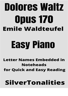 Dolores-Waltzer, Op.170: Facil para o piano by Émile Waldteufel