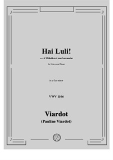 Hai luli: A flat minor by Pauline Viardot