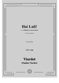Hai luli: A flat minor by Pauline Viardot