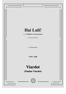 Hai luli: F sharp minor by Pauline Viardot