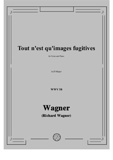 Tout n'est qu'images fugitives (All is but Fugitive Images), WWV 58: D maior by Richard Wagner