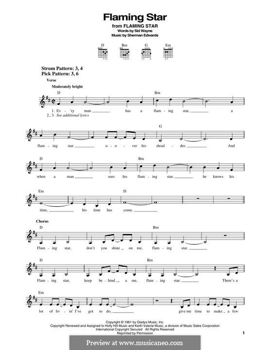 Flaming Star: Para Guitarra by Sherman Edwards, Sid Wayne