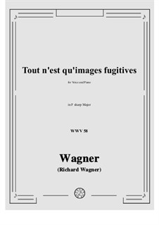 Tout n'est qu'images fugitives (All is but Fugitive Images), WWV 58: F sharp Major by Richard Wagner