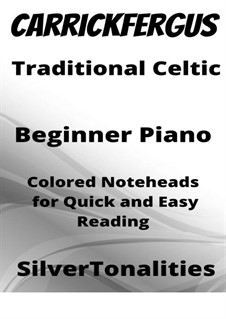 Carrickfergus: For beginner piano with colored notation by folklore