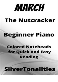 No.2 March: For beginner piano with colored notation by Pyotr Tchaikovsky