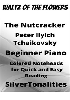 No.8 Waltz of the Flowers: For beginner piano with colored notation by Pyotr Tchaikovsky
