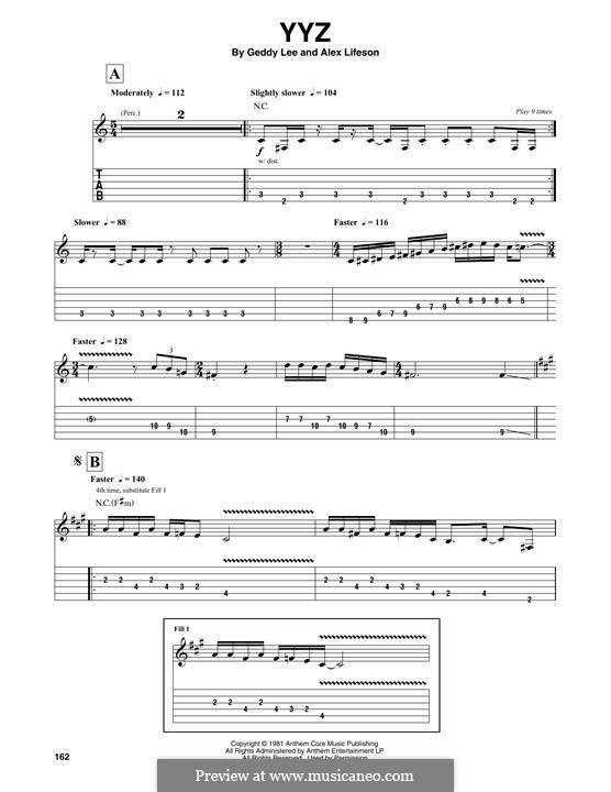 YYZ (Rush) por A. Lifeson, G. Lee - Partituras on músicaNeo