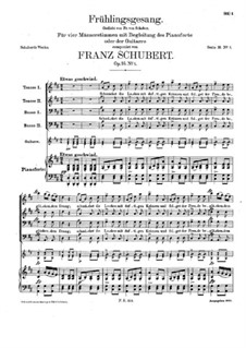 Spring Song, D.740 Op.16 No.1: For voices and piano (or guitar) by Franz Schubert
