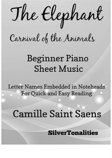 The Elephant: For beginner piano by Camille Saint-Saëns