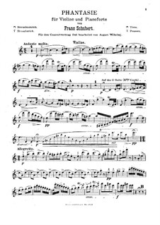 Fantasia for Violin and Piano in C Major, D.934 Op.159: Parte de solo by Franz Schubert