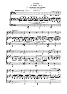 Six Songs, Op.89: Partitura piano-vocal by Robert Schumann