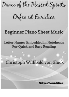 Dance of the Blessed Spirits: For beginner piano by Christoph Willibald Gluck