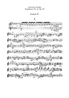 Symphony No.2 in C Minor, Op.29: violinos parte II by Alexander Scriabin