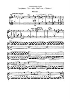 Symphony No.4 in C Major 'The Poem of Ecstasy', Op.54: violinos parte I by Alexander Scriabin