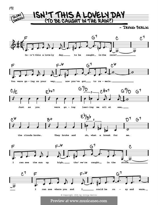 Isn't This a Lovely Day (To Be Caught in the Rain?): Low Voice by Irving Berlin
