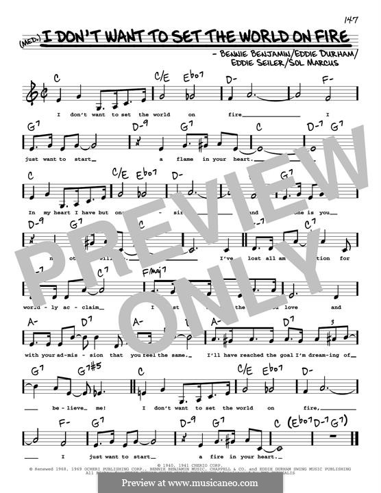 I Don't Want to Set the World on Fire (The Ink Spots): Low Voice by Bennie Benjamin, Eddie Durham