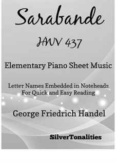 Suite No.4 in D Minor, HWV 437: Sarabande, for elementary piano by Georg Friedrich Händel