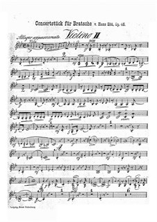 Concert Piece in G Minor, Op.46: violino parte II by Hans Sitt