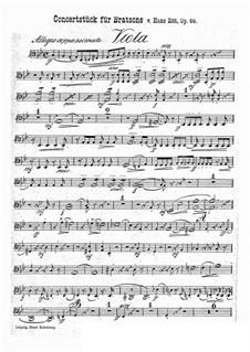 Concert Piece in G Minor, Op.46: parte viola by Hans Sitt