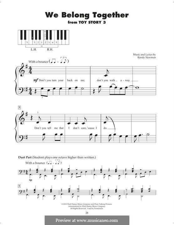 We Belong Together (from Toy Story 3): Para Piano by Randy Newman