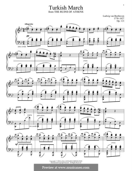 Turkish March: Para Piano by Ludwig van Beethoven