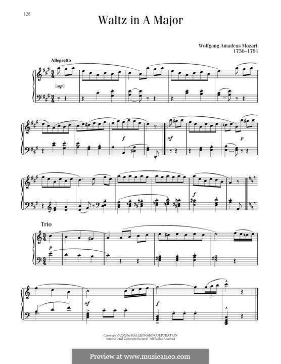 Waltz In A Major: Waltz In A Major by Wolfgang Amadeus Mozart