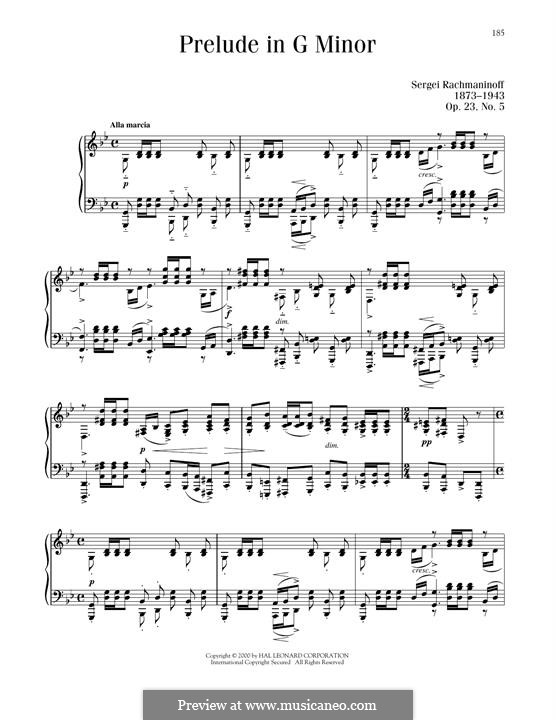 Prelude No.5 in G Minor: Para Piano by Sergei Rachmaninoff