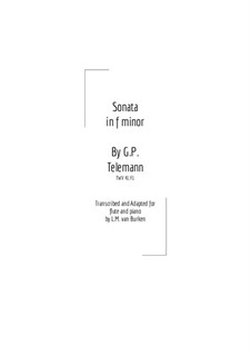 Sonata for Bassoon and Cembalo (or Piano) in F minor, TWV 41:F1: Vivace, for Flute and Piano by Georg Philipp Telemann