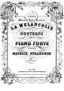 La melancholie: La melancholie by Maurice Strakosch