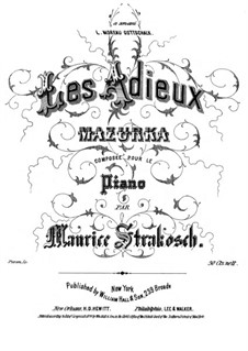 Les Adieu. Mazurka: Les Adieu. Mazurka by Maurice Strakosch